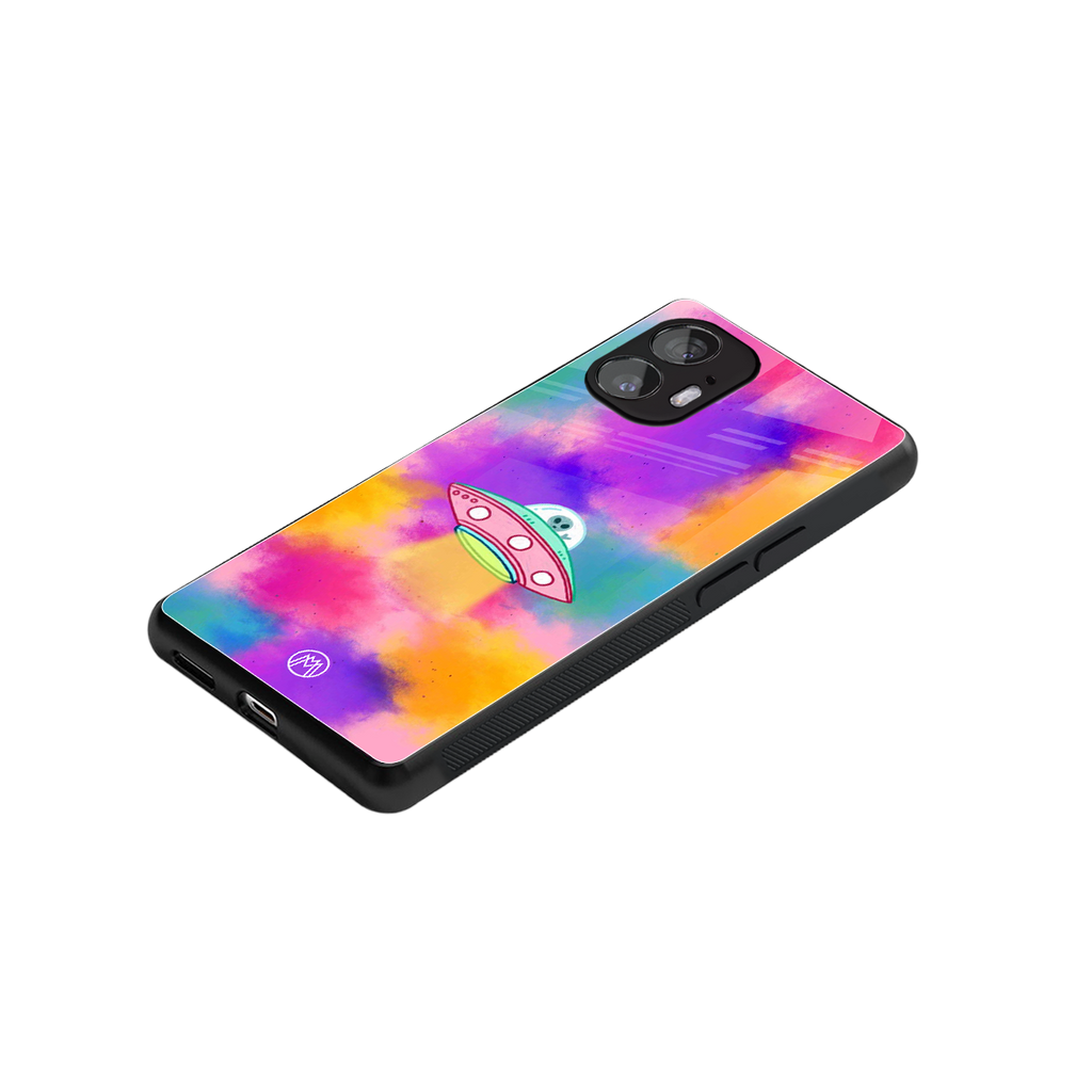 lil colourful alien back phone cover | glass case for nothing phone 2