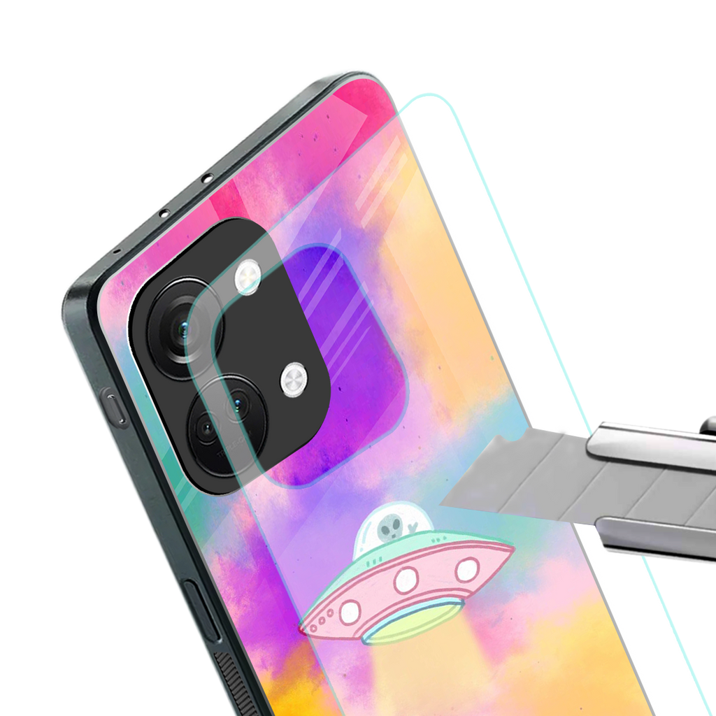 lil colourful alien back phone cover | glass case for oneplus nord 3