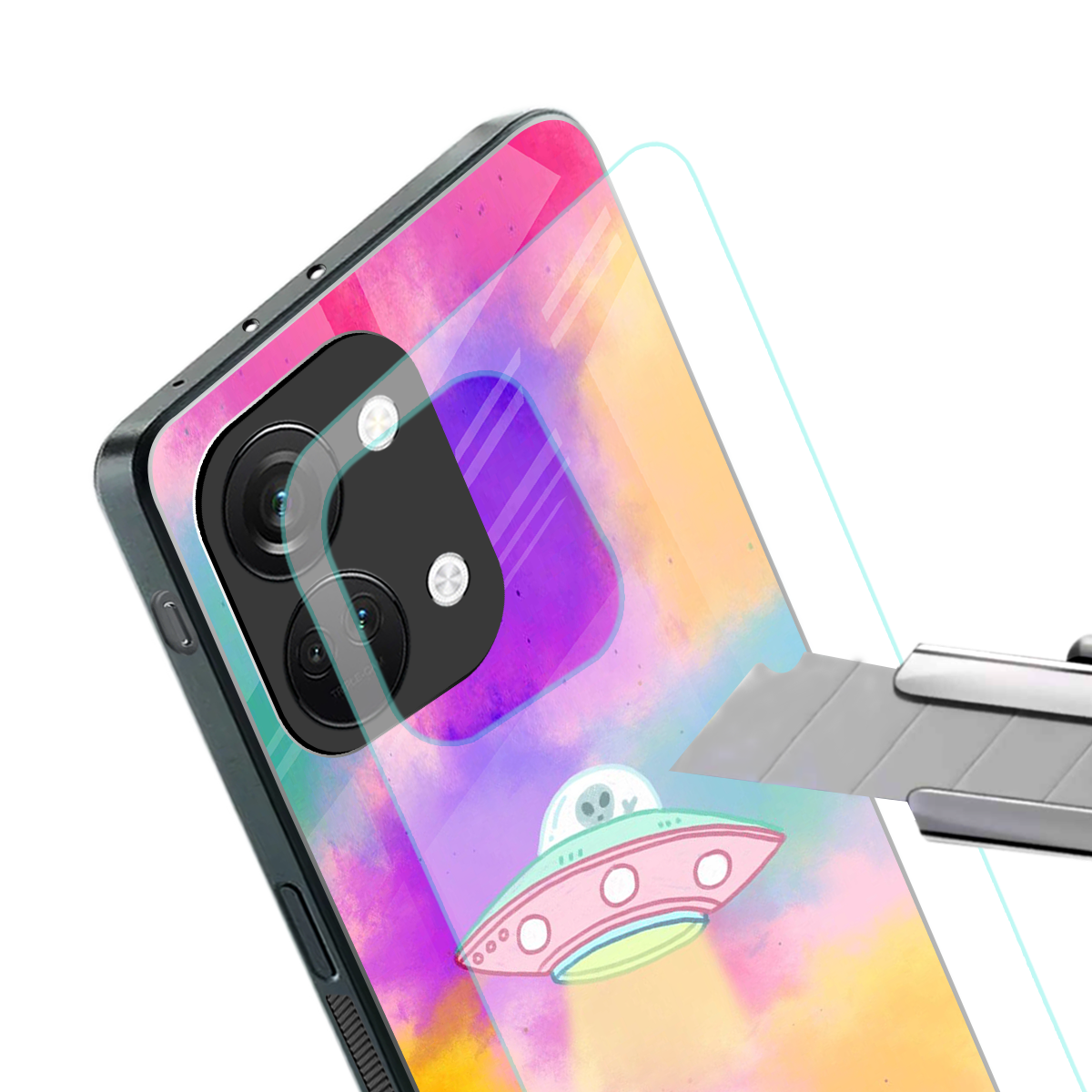 lil colourful alien back phone cover | glass case for oneplus nord 3