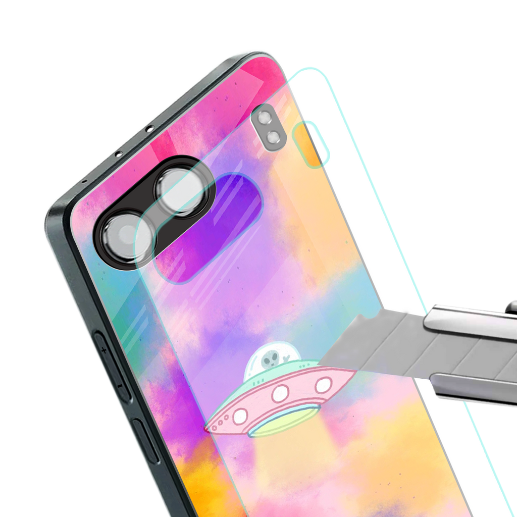 lil colourful alien back phone cover | glass case for oneplus nord 4