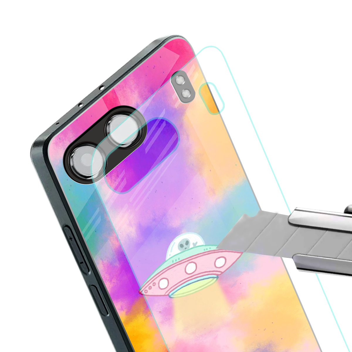 lil colourful alien back phone cover | glass case for oneplus nord 4