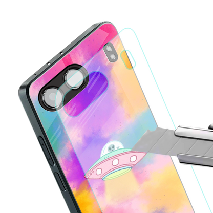 lil colourful alien back phone cover | glass case for oneplus nord 4