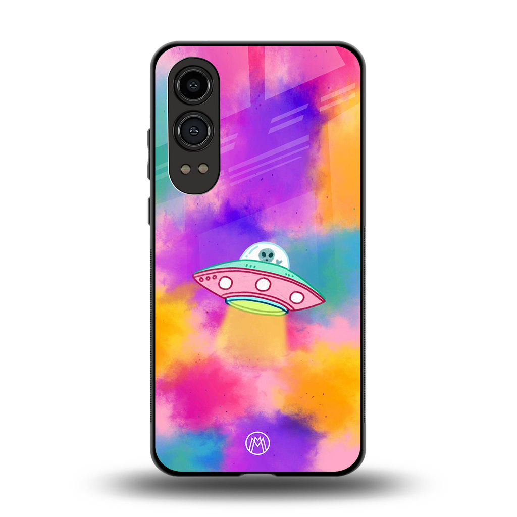 lil colourful alien back phone cover | glass case for oneplus nord ce 4 lite
