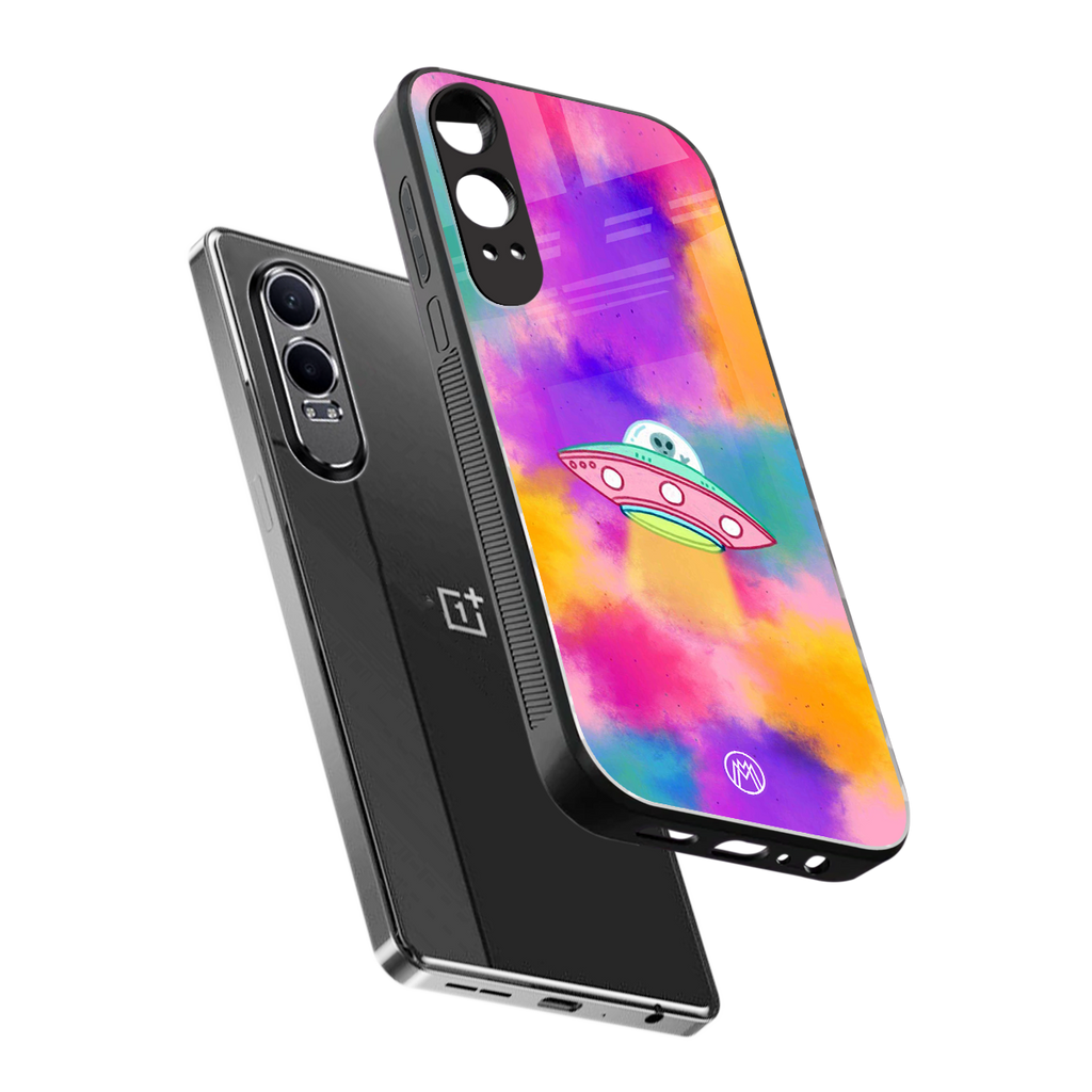 lil colourful alien back phone cover | glass case for oneplus nord ce 4 lite