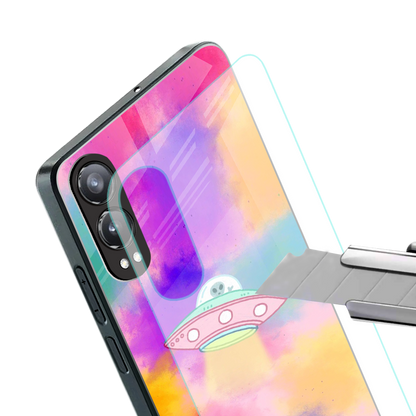 lil colourful alien back phone cover | glass case for oneplus nord ce 4 lite