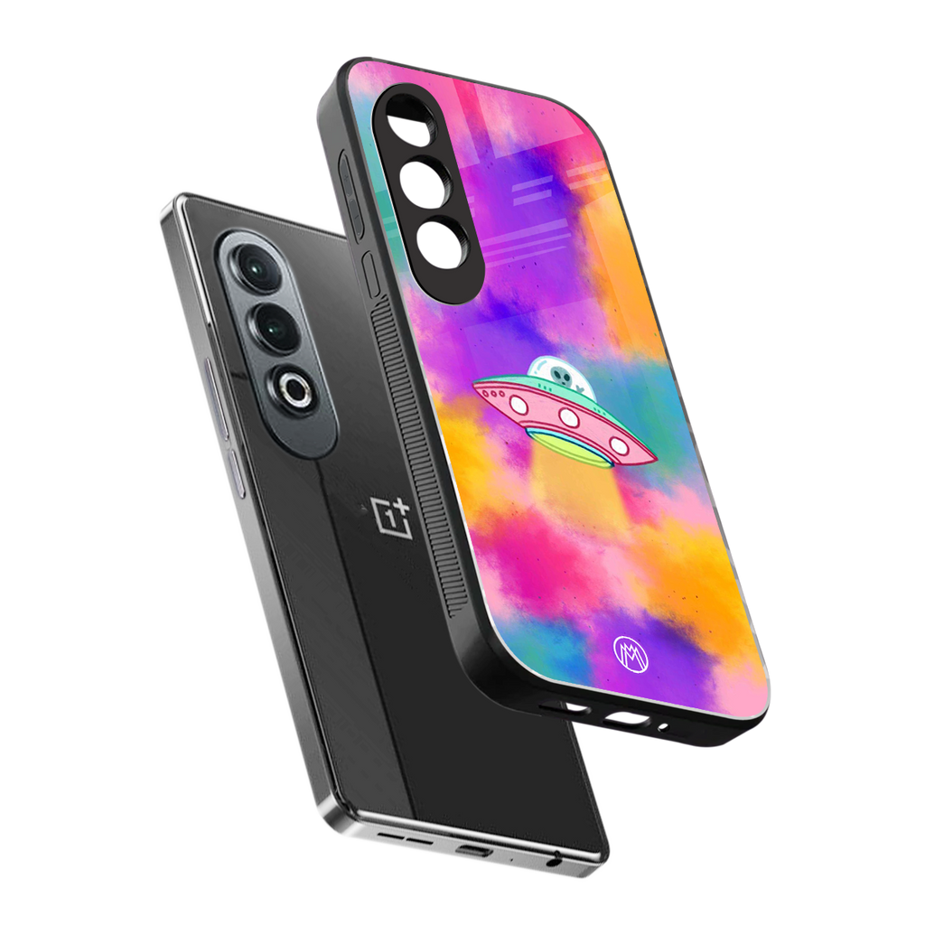 lil colourful alien back phone cover | glass case for oneplus nord ce 4
