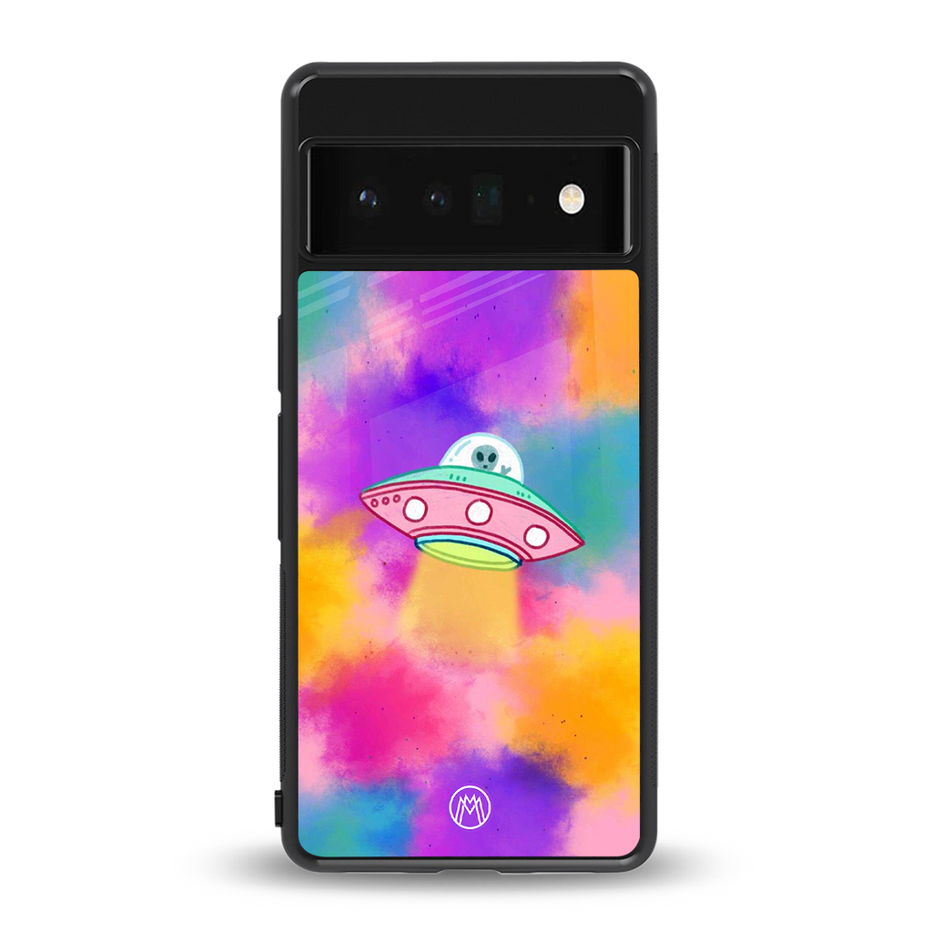 lil colourful alien back phone cover | glass case for google pixel 6 pro