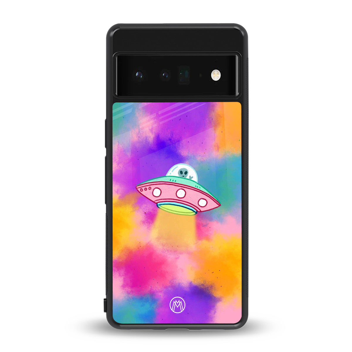 lil colourful alien back phone cover | glass case for google pixel 6 pro