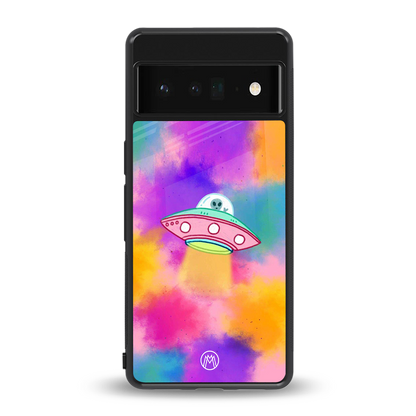 lil colourful alien back phone cover | glass case for google pixel 6 pro