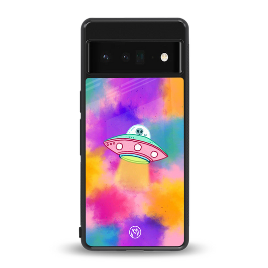 lil colourful alien back phone cover | glass case for google pixel 6 pro