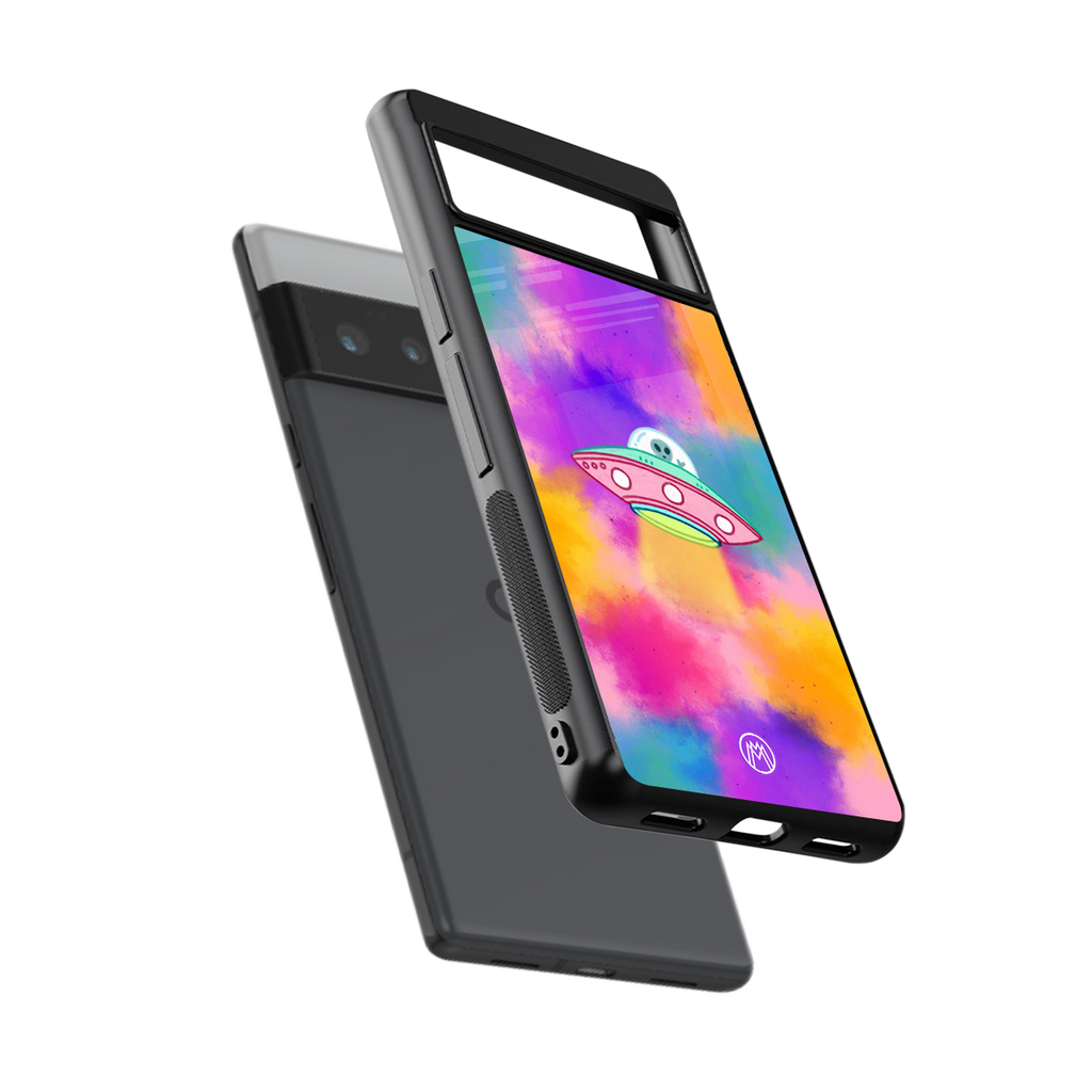 lil colourful alien back phone cover | glass case for google pixel 6 pro