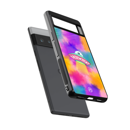 lil colourful alien back phone cover | glass case for google pixel 6 pro