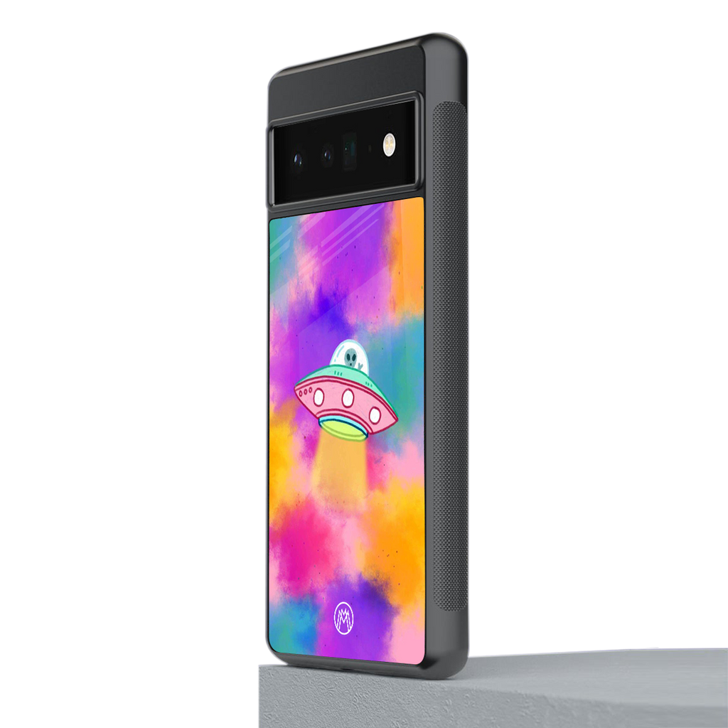 lil colourful alien back phone cover | glass case for google pixel 6 pro