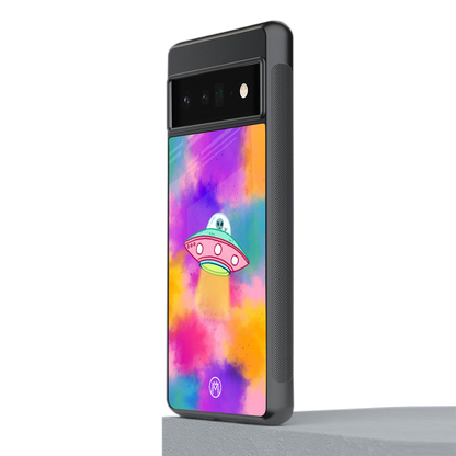lil colourful alien back phone cover | glass case for google pixel 6 pro