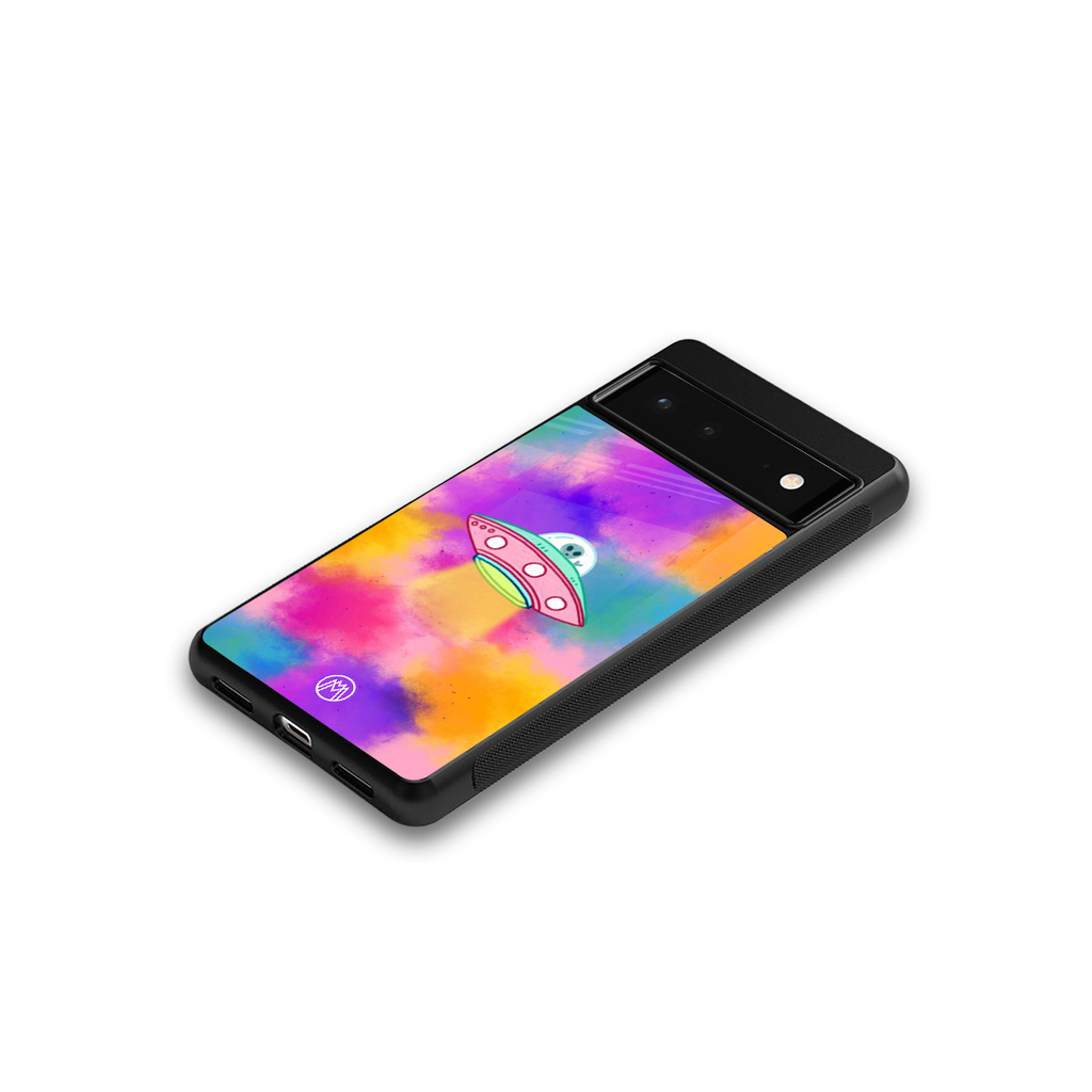 lil colourful alien back phone cover | glass case for google pixel 6