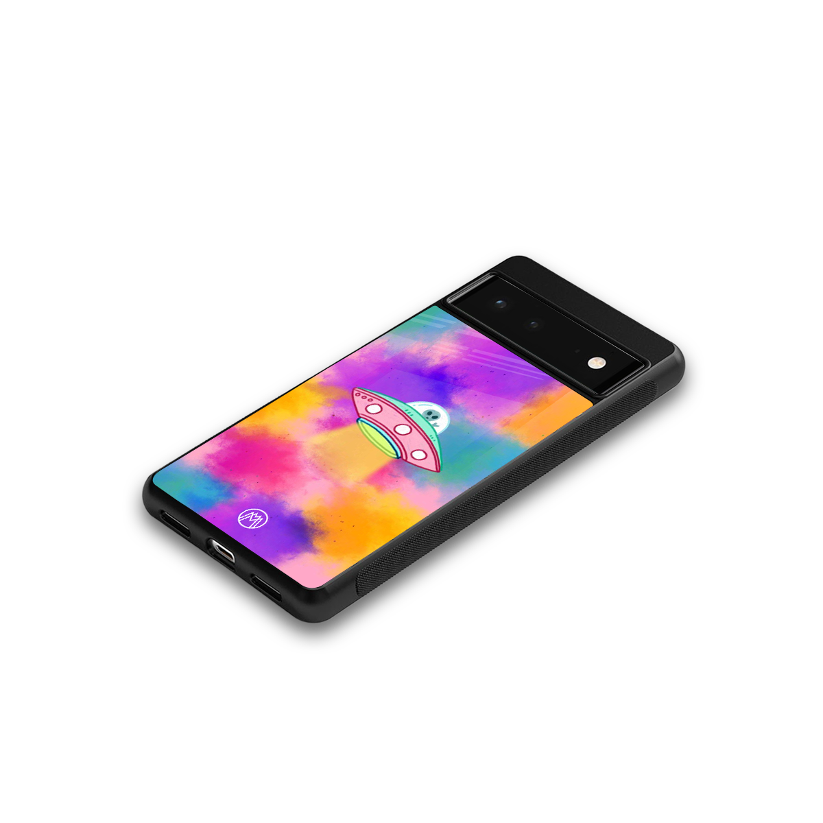 lil colourful alien back phone cover | glass case for google pixel 6