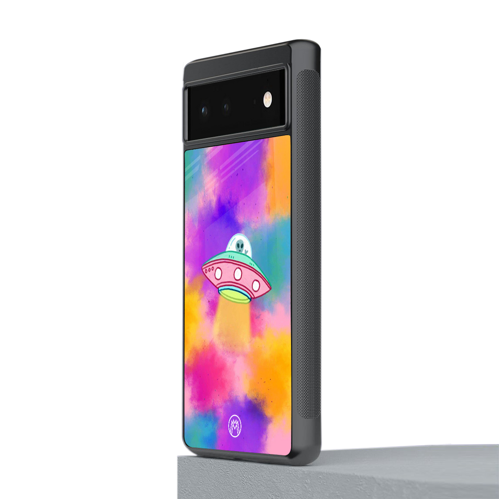 lil colourful alien back phone cover | glass case for google pixel 6