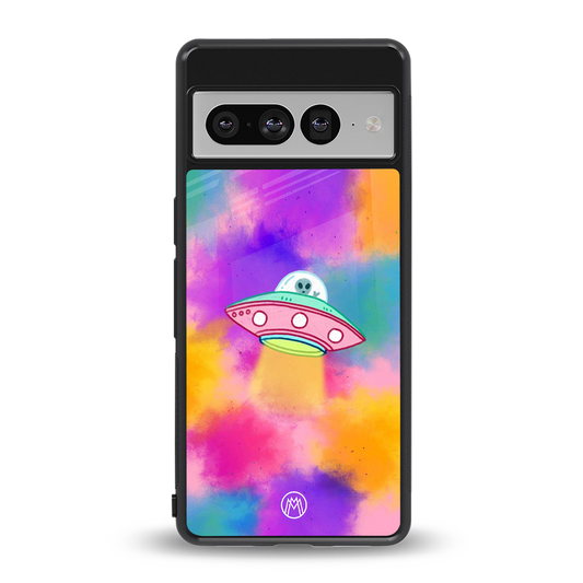 lil colourful alien back phone cover | glass case for google pixel 7 pro