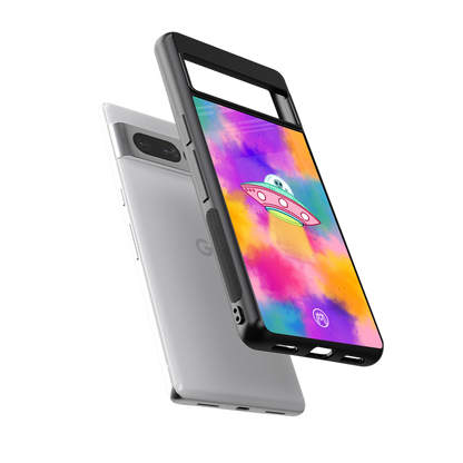 lil colourful alien back phone cover | glass case for google pixel 7 pro