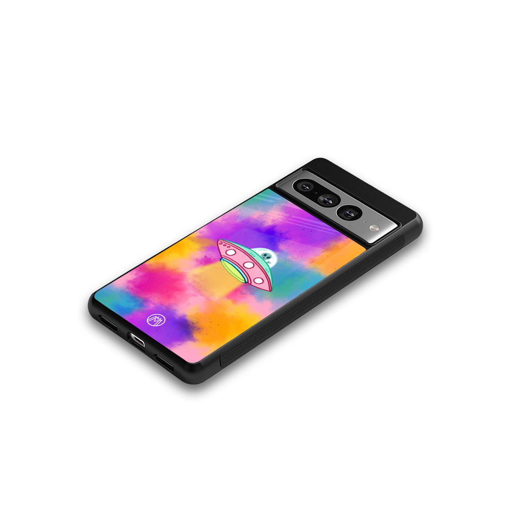 lil colourful alien back phone cover | glass case for google pixel 7 pro