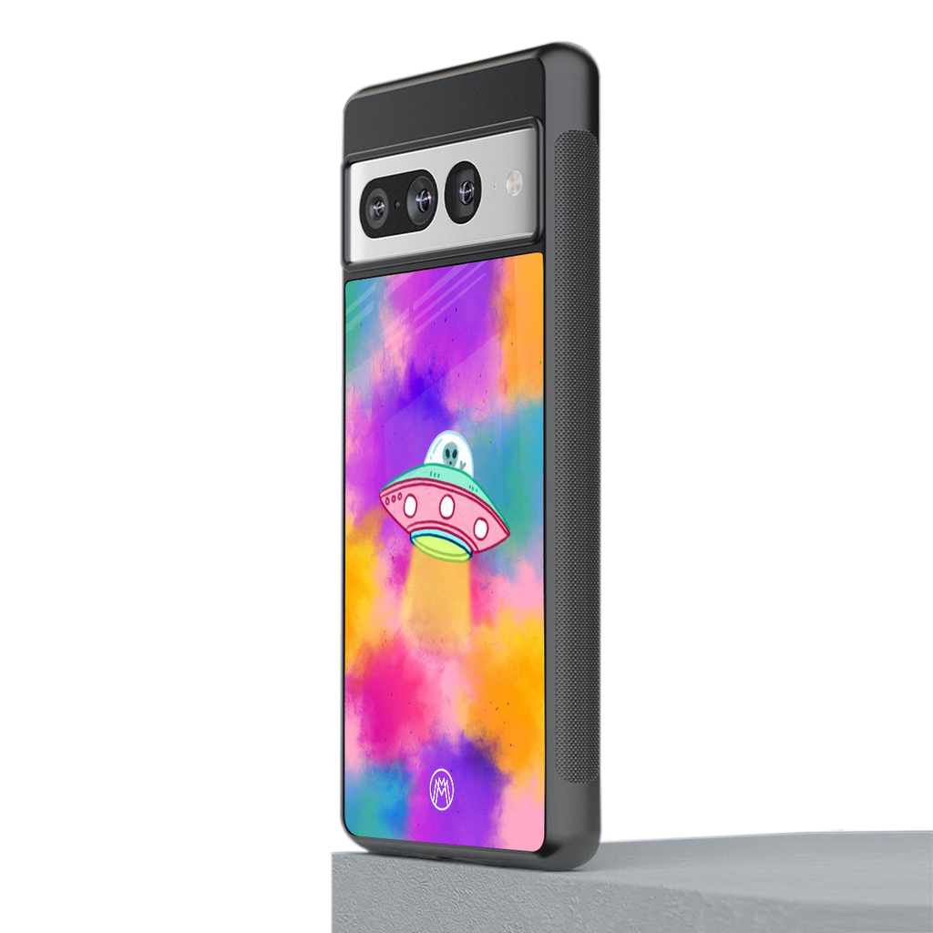 lil colourful alien back phone cover | glass case for google pixel 7 pro