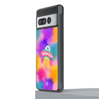 lil colourful alien back phone cover | glass case for google pixel 7 pro