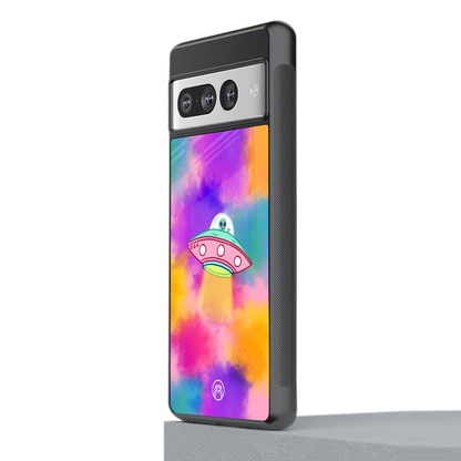 lil colourful alien back phone cover | glass case for google pixel 7 pro