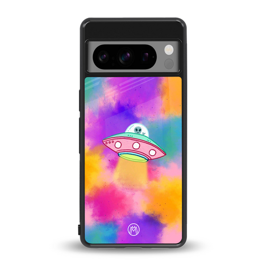 lil colourful alien back phone cover | glass case for google pixel 8 pro