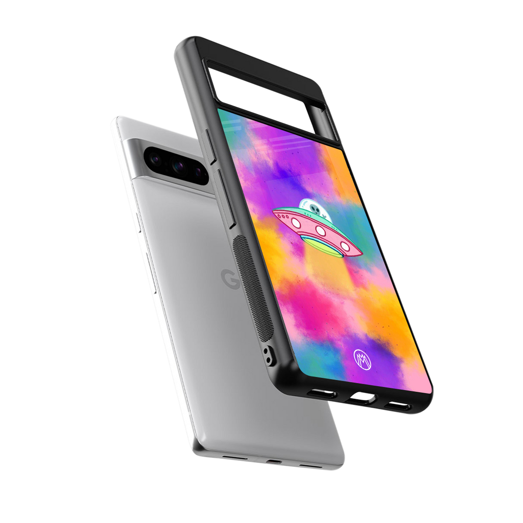 lil colourful alien back phone cover | glass case for google pixel 8 pro