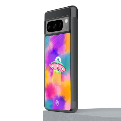 lil colourful alien back phone cover | glass case for google pixel 8 pro