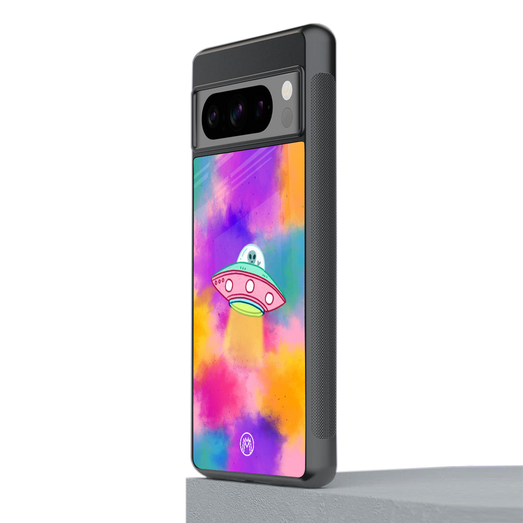 lil colourful alien back phone cover | glass case for google pixel 8 pro