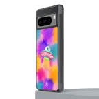 lil colourful alien back phone cover | glass case for google pixel 8 pro