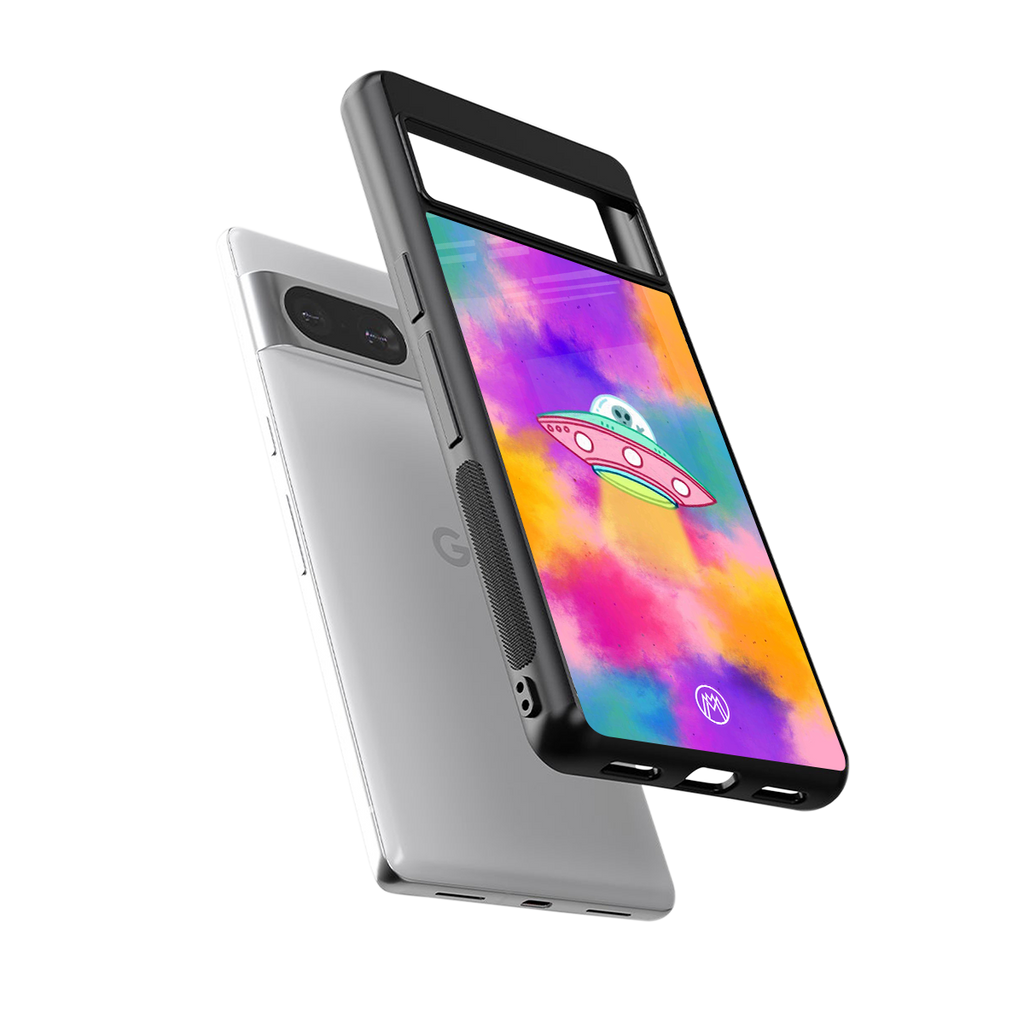 lil colourful alien back phone cover | glass case for Google Pixel 8