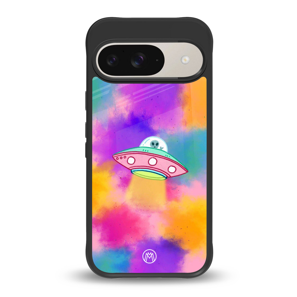 lil colourful alien back phone cover | glass case for google pixel 9