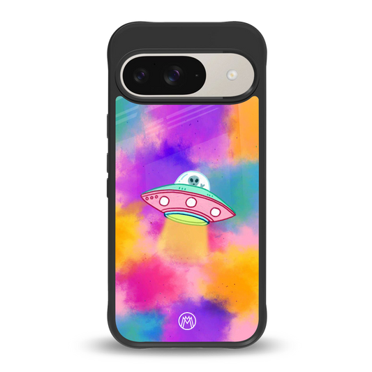 lil colourful alien back phone cover | glass case for google pixel 9