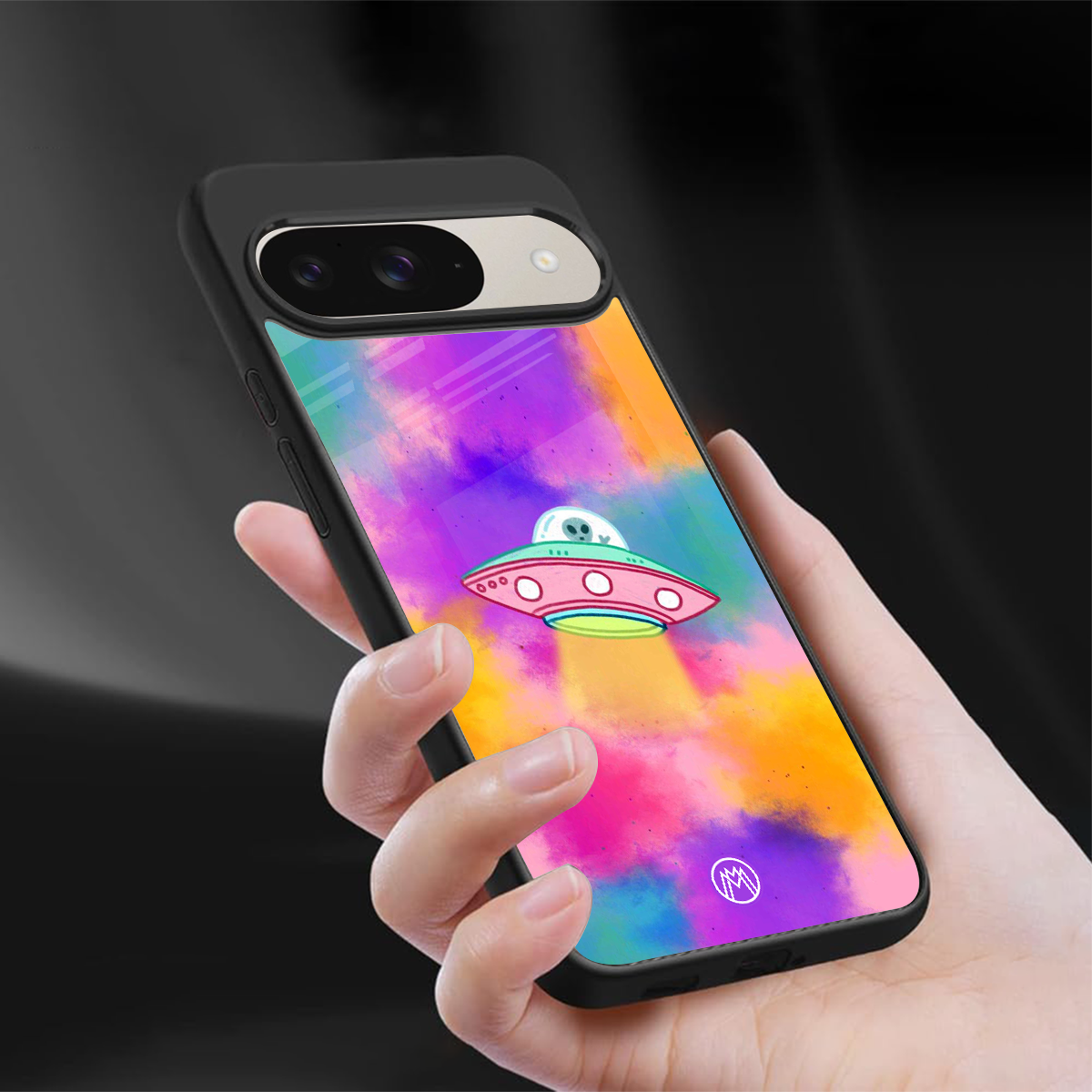 lil colourful alien back phone cover | glass case for google pixel 9