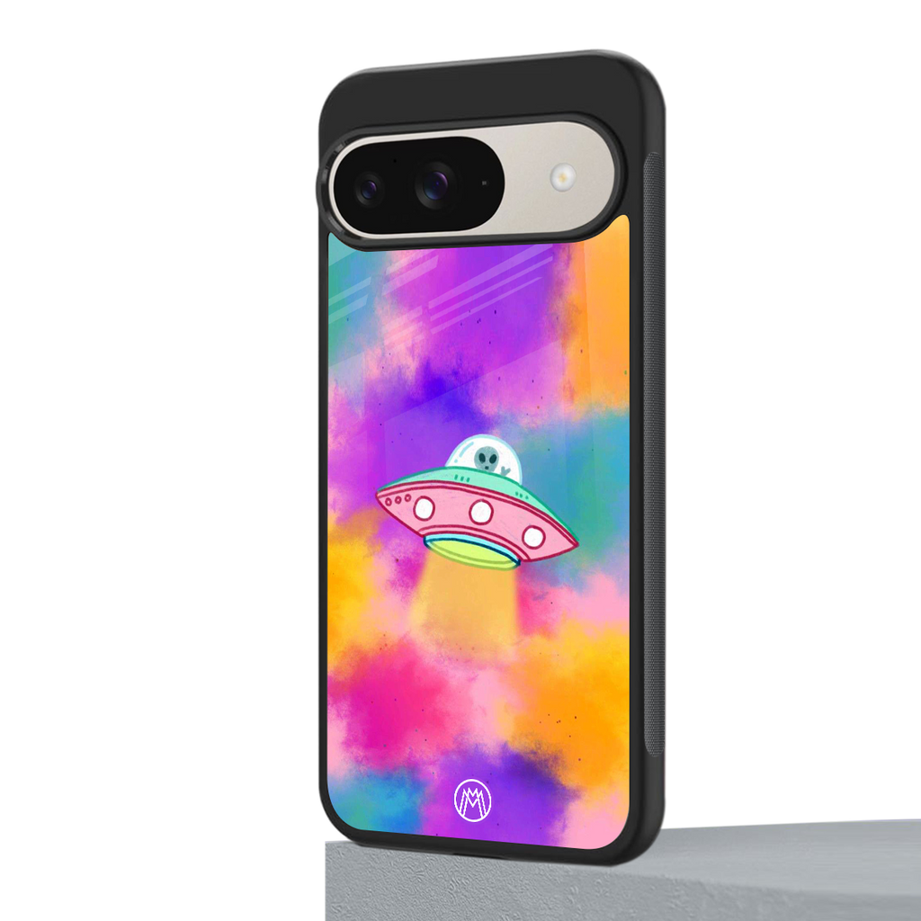 lil colourful alien back phone cover | glass case for google pixel 9