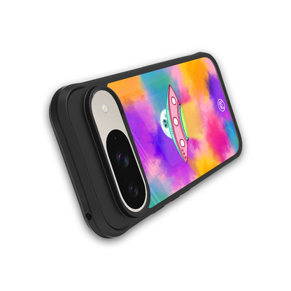 lil colourful alien back phone cover | glass case for google pixel 9