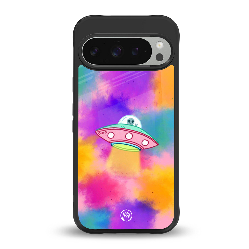 lil colourful alien back phone cover | glass case for google pixel 9 pro