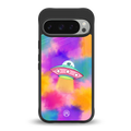 lil colourful alien back phone cover | glass case for google pixel 9 pro
