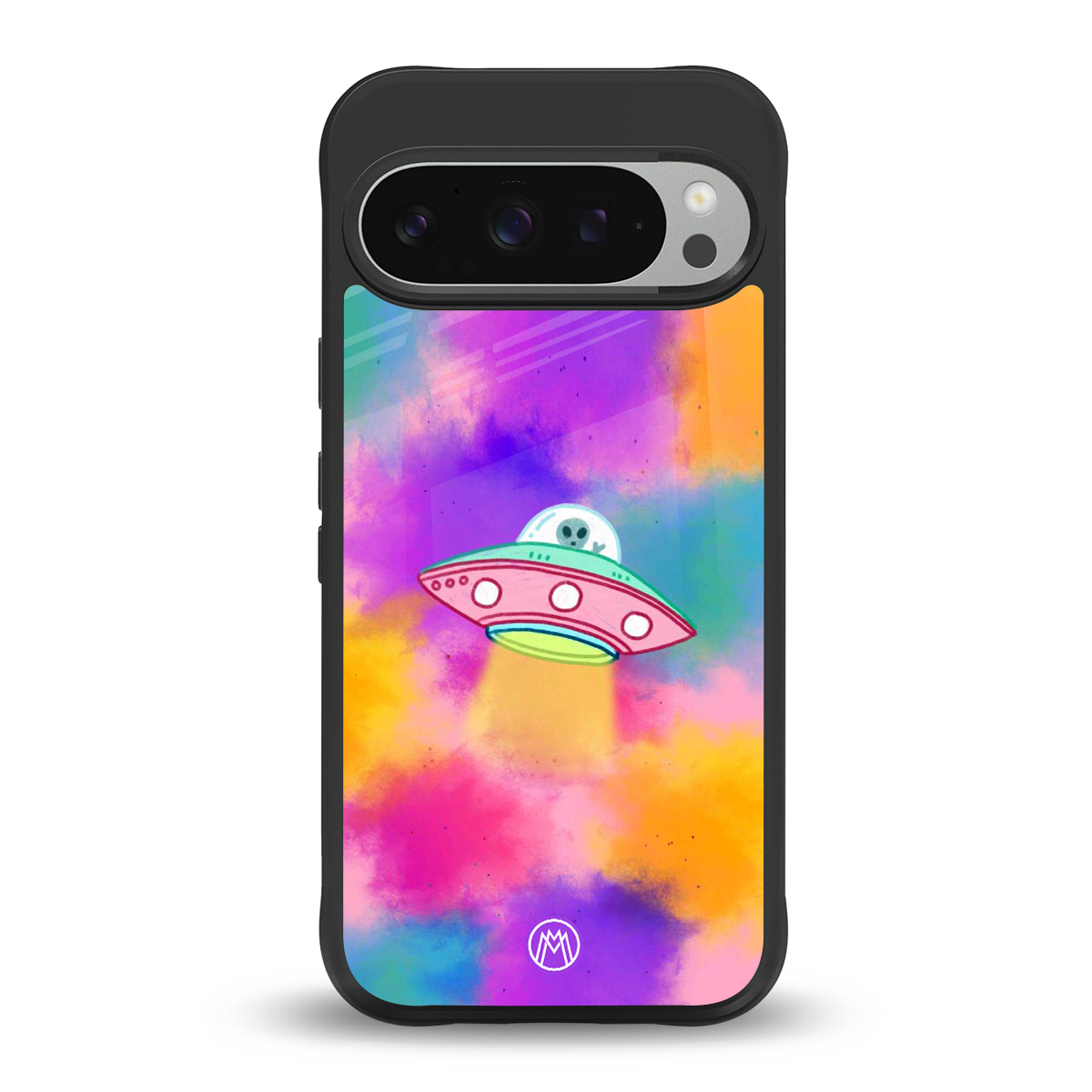 lil colourful alien back phone cover | glass case for google pixel 9 pro xl