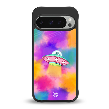 lil colourful alien back phone cover | glass case for google pixel 9 pro xl