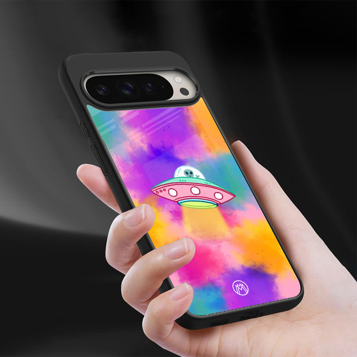 lil colourful alien back phone cover | glass case for google pixel 9 pro