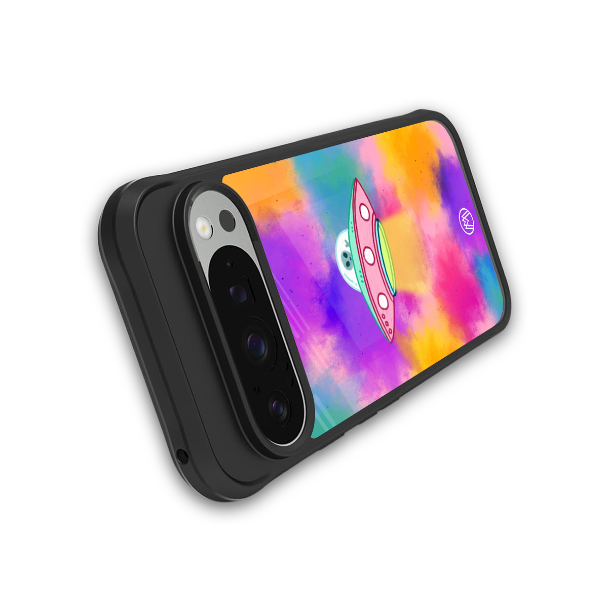 lil colourful alien back phone cover | glass case for google pixel 9 pro xl