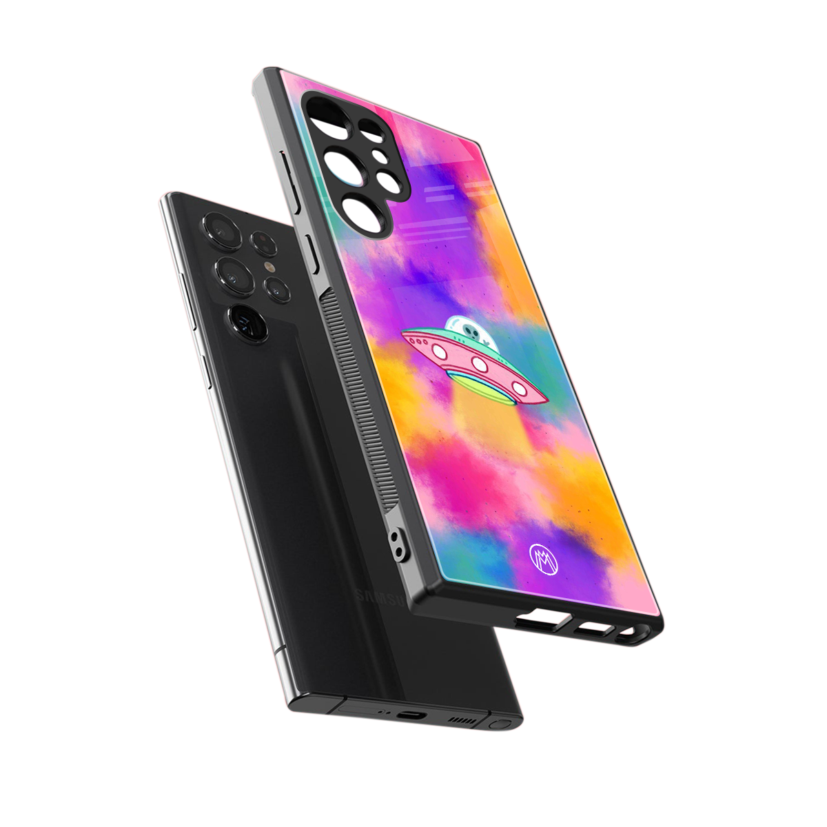 lil colourful alien back phone cover | glass case for samsung galaxy s23 ultra