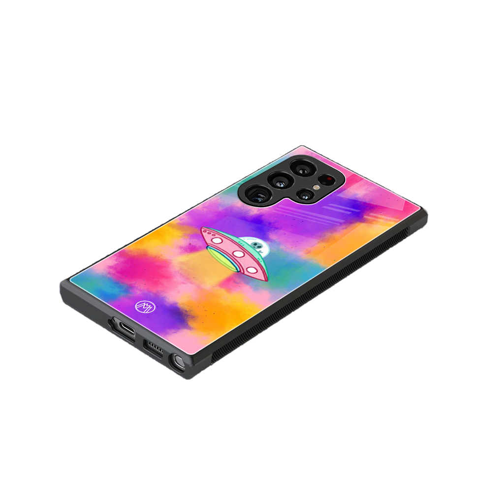 lil colourful alien back phone cover | glass case for samsung galaxy s23 ultra