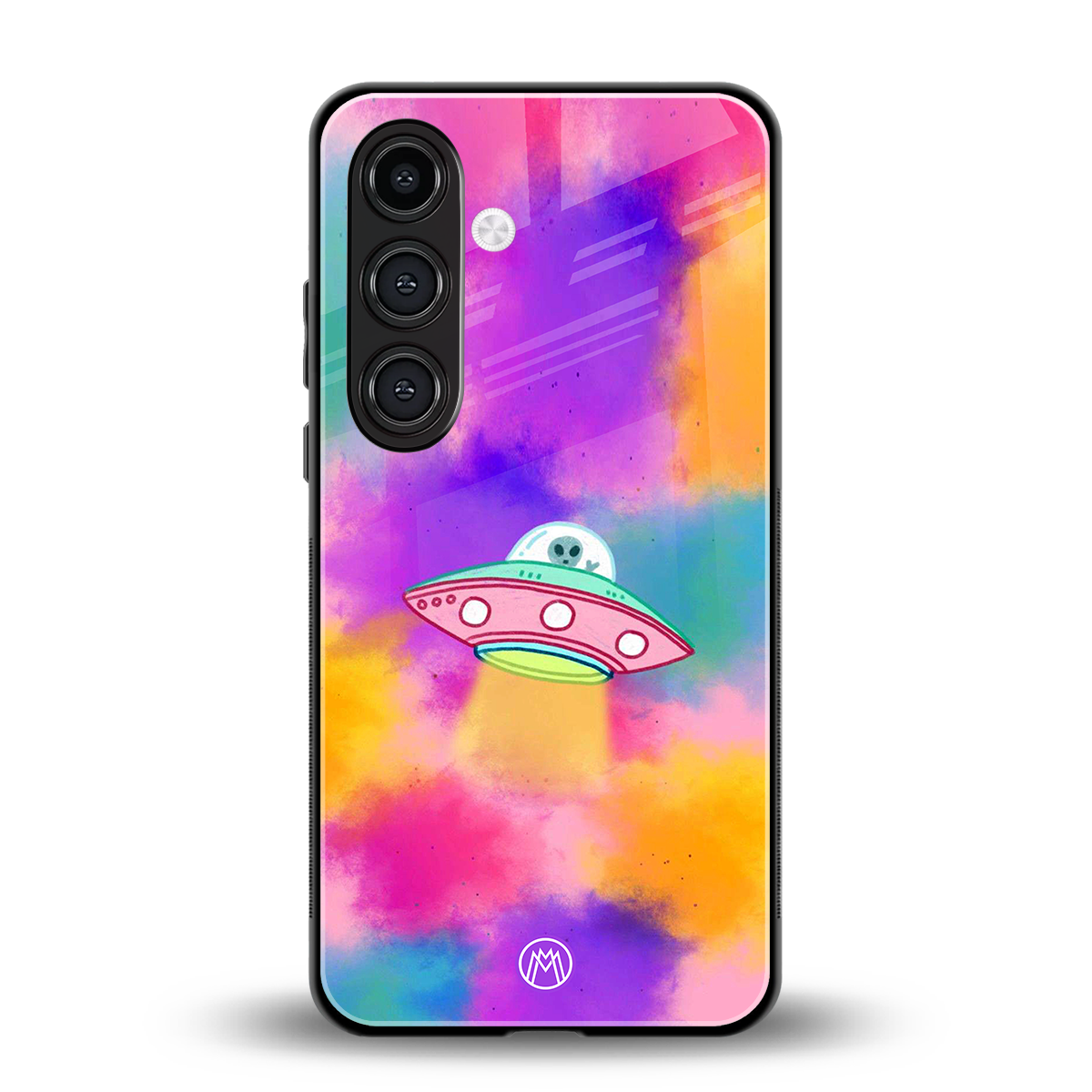 lil colourful alien back phone cover | glass case for samsung galaxy s24 plus