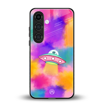 lil colourful alien back phone cover | glass case for samsung galaxy s24 fe