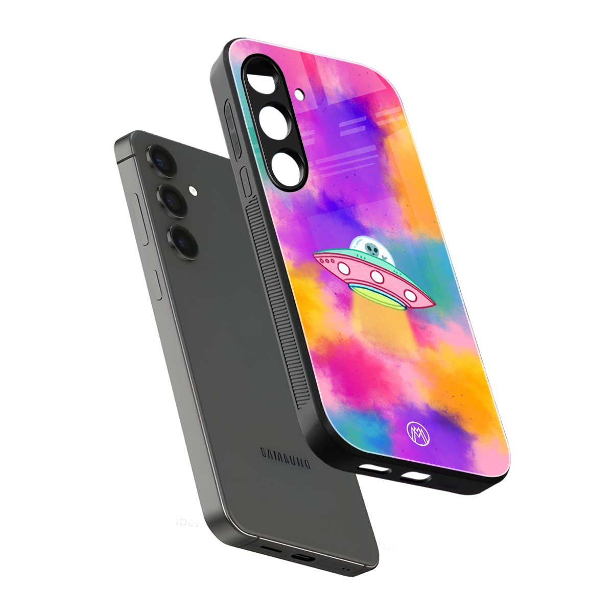 lil colourful alien back phone cover | glass case for samsung galaxy s24 plus