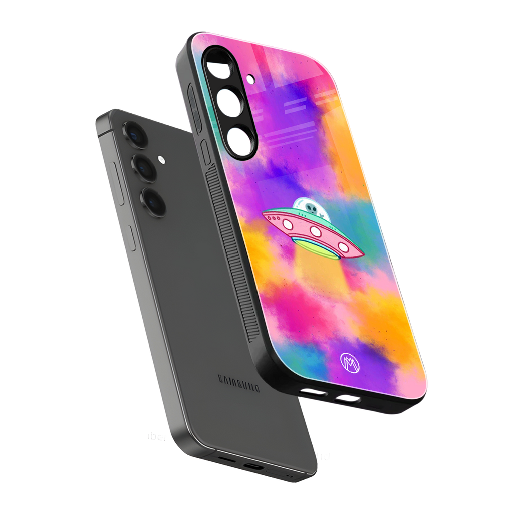 lil colourful alien back phone cover | glass case for samsung galaxy s25 plus